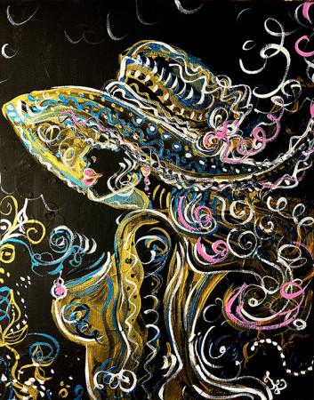 SOUMRAK DNE 2024, 40x50 cm, akryl na plátně XXX